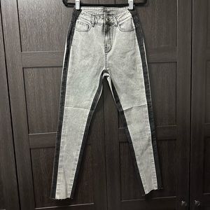 Grey and Black Contrast Skinny Jeans